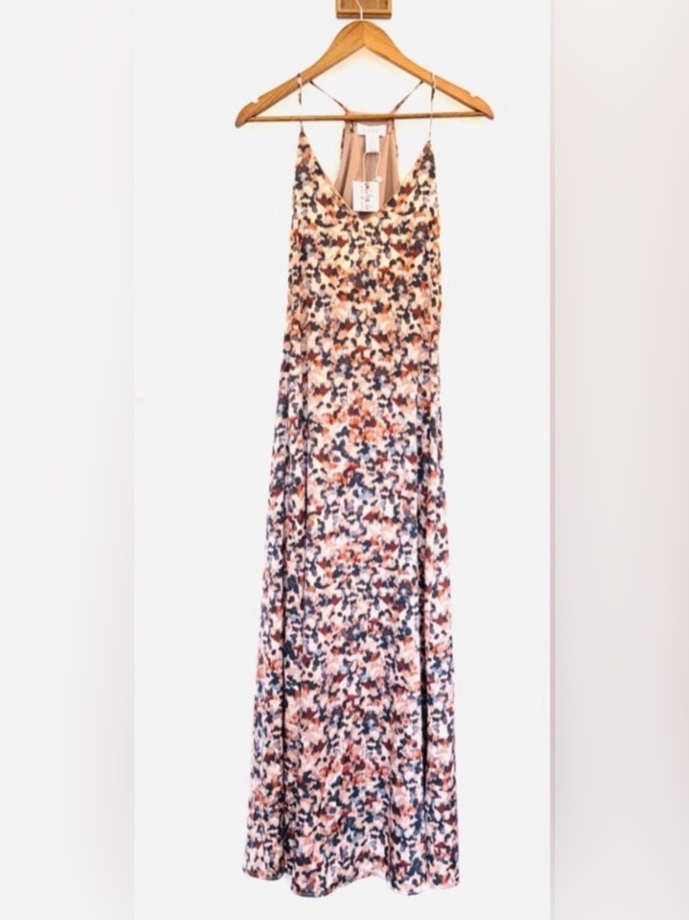 Womenβs Floral Maxi Slip Dress in Blush and Navy